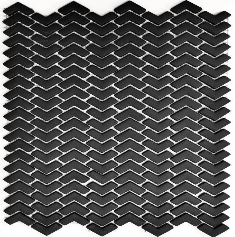 Muestrario de mano mosaico ECO Reciclaje VIDRIO espiga esmalte negro mate MOS140-HB31B_m