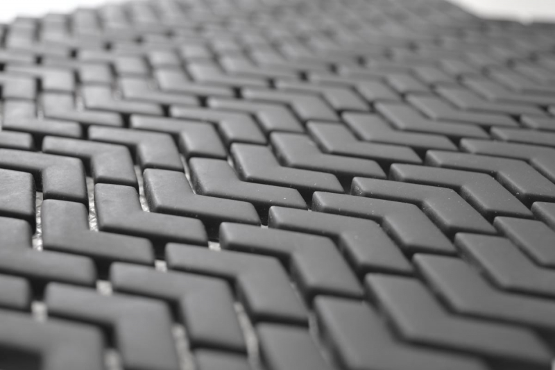 Muestrario de mano mosaico ECO Reciclaje VIDRIO espiga esmalte negro mate MOS140-HB31B_m