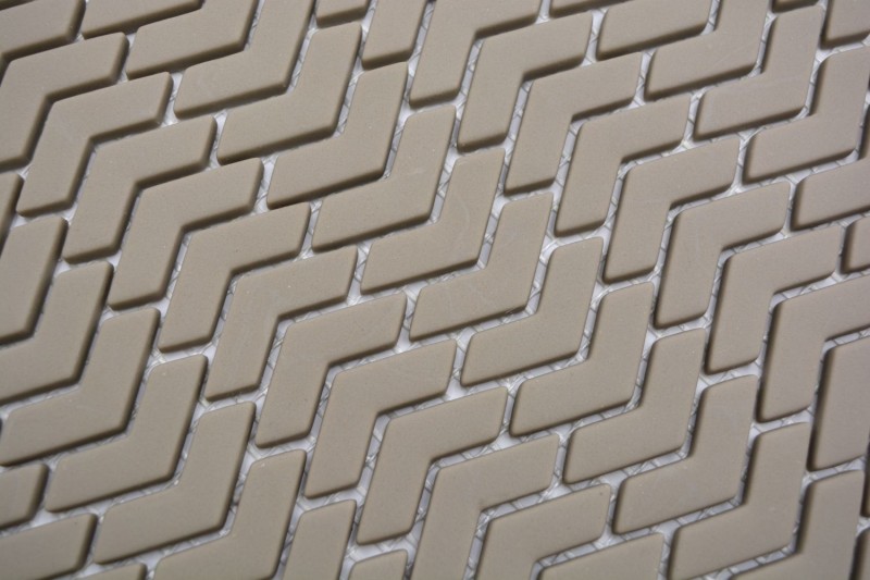 Mosaico de vidrio sostenible pared revestimiento azulejo backsplash reciclado espiga esmalte beige crema mate MOS140-HB33C