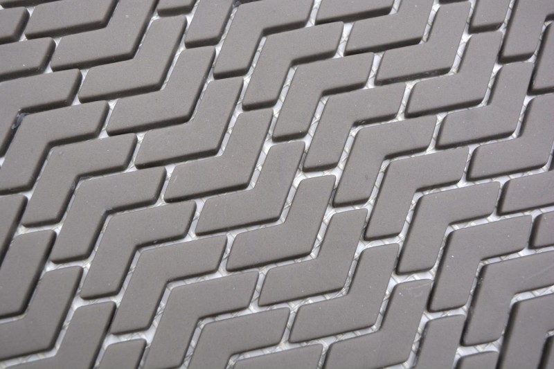 Mosaico de vidrio sostenible pared revestimiento azulejo backsplash reciclado espiga esmalte gris-marrón mate MOS140-HB35G