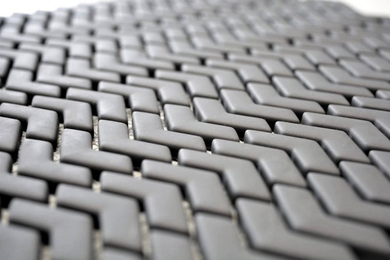 Muestrario de mano mosaico ECO Reciclaje VIDRIO espiga esmalte gris-marrón mate MOS140-HB35G_m