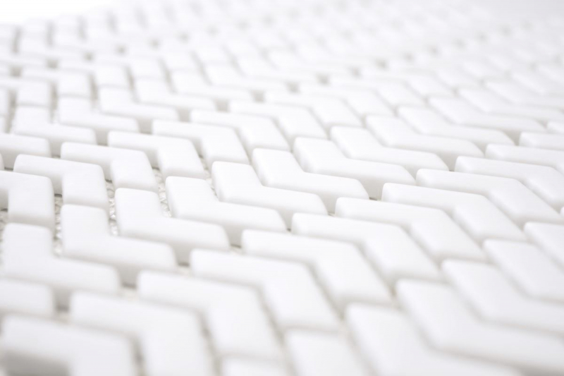 Muestrario de mano mosaico ECO Reciclaje VIDRIO espiga esmalte blanco mate MOS140-HB37W_m