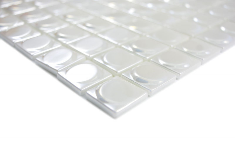 Muestra de mano mosaico ECO Reciclaje GLAS ECO blanco metalizado 3DR MOS350-12_m