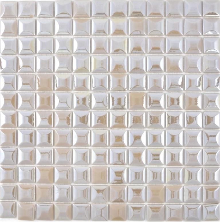 Mosaico de vidrio sostenible pared revestimiento azulejo reciclado café metálico 3DF MOS350-24