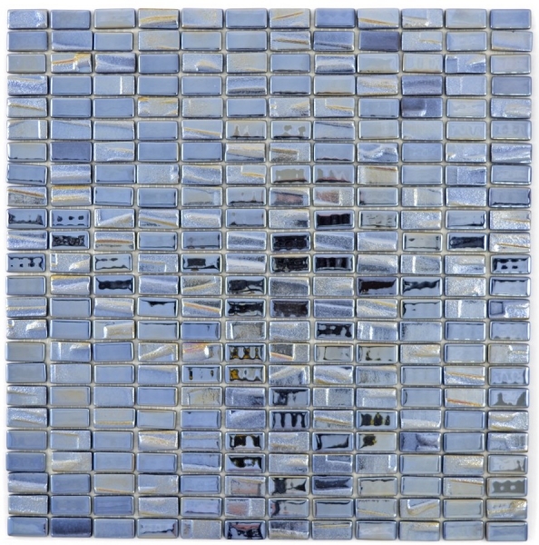 Muestra de mano mosaico ECO reciclado VIDRIO rectángulo ECO negro metálico 3D MOS355-09_m