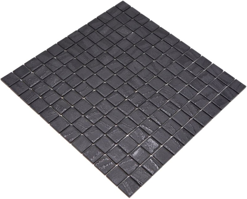 Mosaico de vidrio sostenible revestimiento de paredes azulejo espejo reciclaje negro antracita MOS360-03