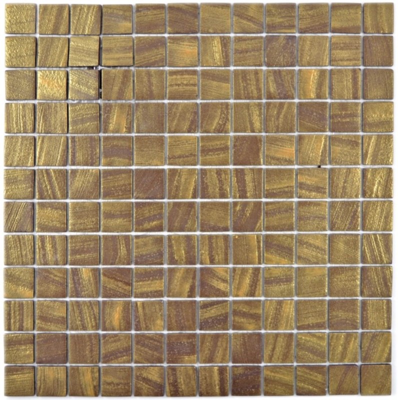 Muestra de mano azulejo de mosaico ECO Reciclaje GLAS ECO oro satinado MOS360-05_m
