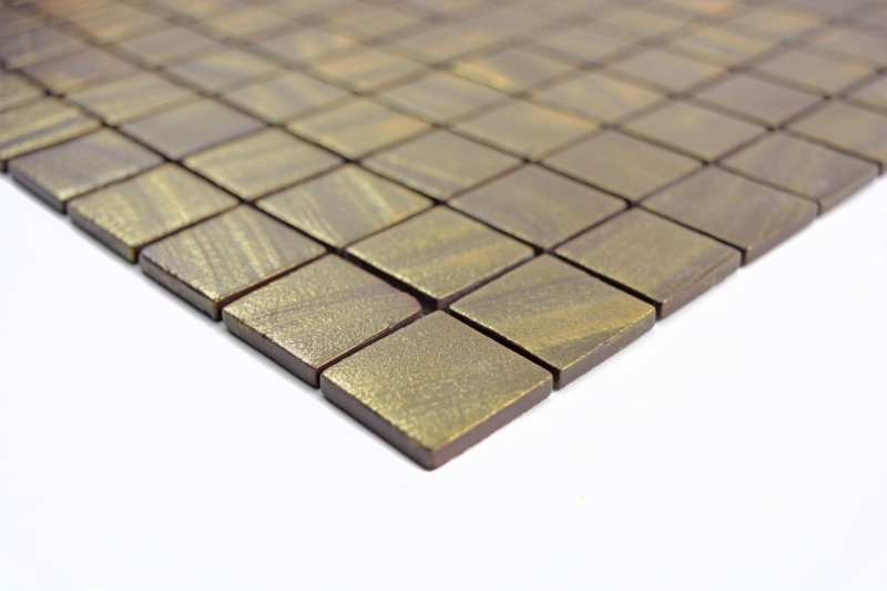 Muestra de mano azulejo de mosaico ECO Reciclaje GLAS ECO oro satinado MOS360-05_m