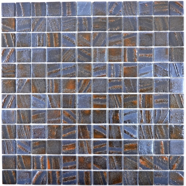 Muestra de mano azulejo de mosaico ECO Reciclaje GLAS ECO óxido de bronce MOS360-07_m