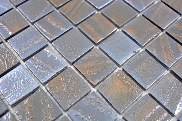 Muestra de mano azulejo de mosaico ECO Reciclaje GLAS ECO óxido de bronce MOS360-07_m