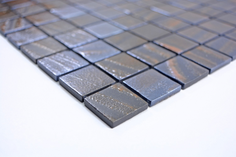 Muestra de mano azulejo de mosaico ECO Reciclaje GLAS ECO óxido de bronce MOS360-07_m