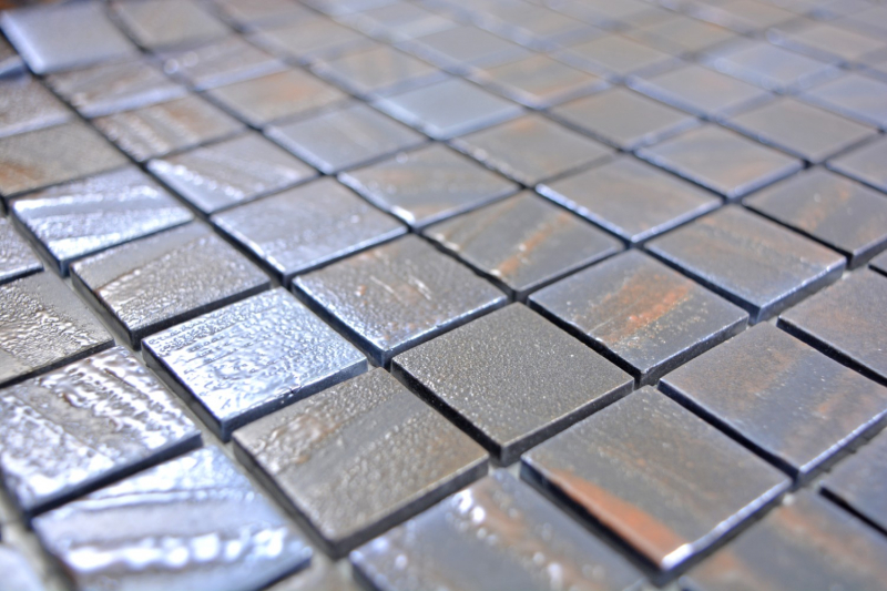 Muestra de mano azulejo de mosaico ECO Reciclaje GLAS ECO óxido de bronce MOS360-07_m