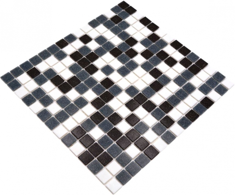 Mosaico de vidrio mosaico azulejos blanco gris negro baño azulejo ducha salpicaduras azulejo backsplash MOS52-0302