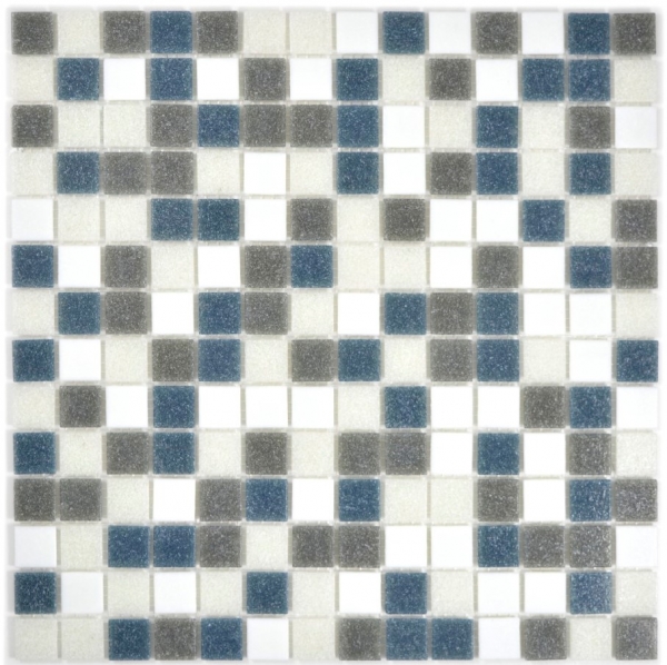 Muestra de mano mosaico azulejo vidrio blanco gris metálico pared azulejo baño azulejo ducha splashback azulejo backsplash MOS210-P001625_m