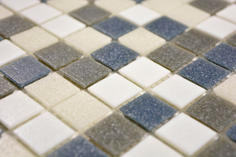 Muestra de mano mosaico azulejo vidrio blanco gris metálico pared azulejo baño azulejo ducha splashback azulejo backsplash MOS210-P001625_m