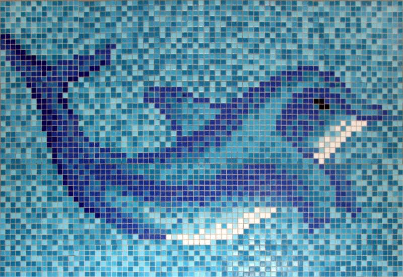 Delfín piscina mosaico piscina mosaico imagen delfín azul 1.600x1.100mm MOSMB-Delphin_gross