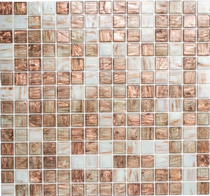 Muestra de mano mosaico azulejo vidrio Goldstar claro blanco bronce pared azulejo baño azulejo ducha splashback azulejo backsplash MOS54-1302_m