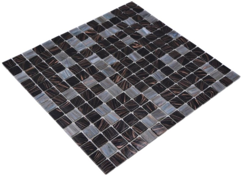 Mosaico de vidrio mosaico azulejos gris cobre negro antracita ducha splashback azulejo backsplash MOS54-0108