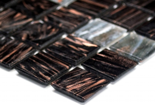 Muestra de mano mosaico azulejo vidrio oro seda gris oscuro pared azulejo baño azulejo ducha splashback azulejo espejo MOS54-0108_m
