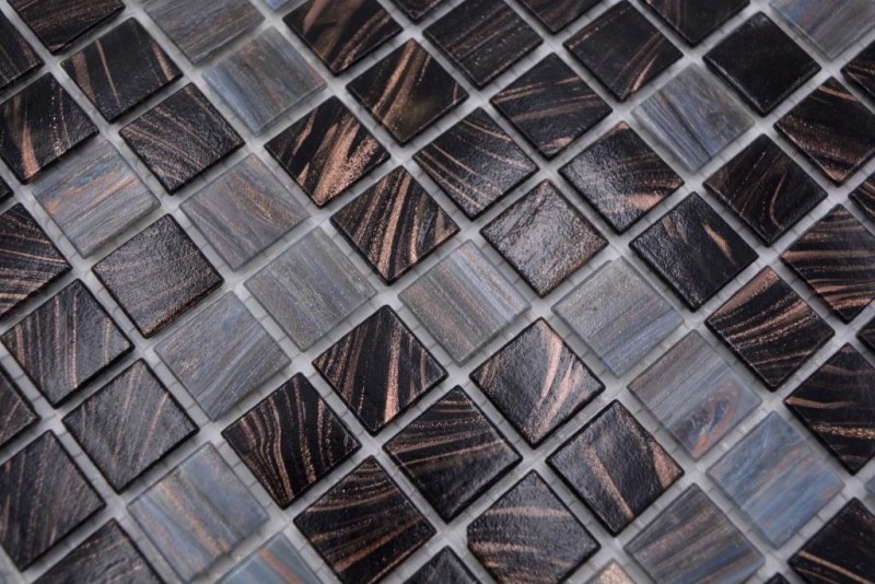 Mosaico de vidrio mosaico azulejos gris cobre negro antracita ducha splashback azulejo backsplash MOS54-0108