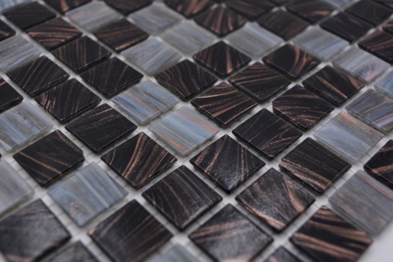 Mosaico de vidrio mosaico azulejos gris cobre negro antracita ducha splashback azulejo backsplash MOS54-0108