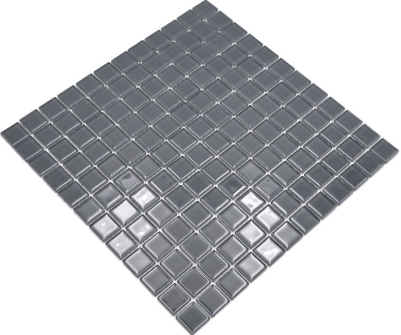 Muestra de mano mosaico azulejo Mosaico de vidrio translúcido Gris cristal BAÑO WC Cocina PARED MOS63-0202_m
