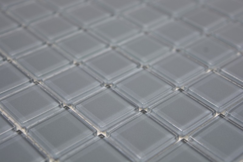 Muestra de mano mosaico azulejo Mosaico de vidrio translúcido Gris cristal BAÑO WC Cocina PARED MOS63-0202_m