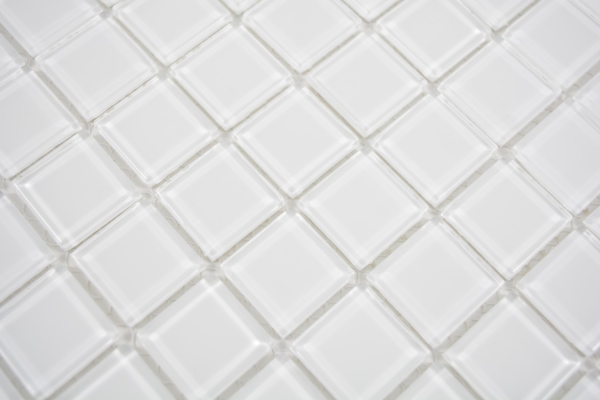 Muestra de mano mosaico azulejo Mosaico de vidrio translúcido Cristal super blanco BAÑO WC Cocina PARED MOS63-0101_m