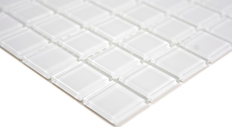 Muestra de mano mosaico azulejo Mosaico de vidrio translúcido Cristal super blanco BAÑO WC Cocina PARED MOS63-0101_m