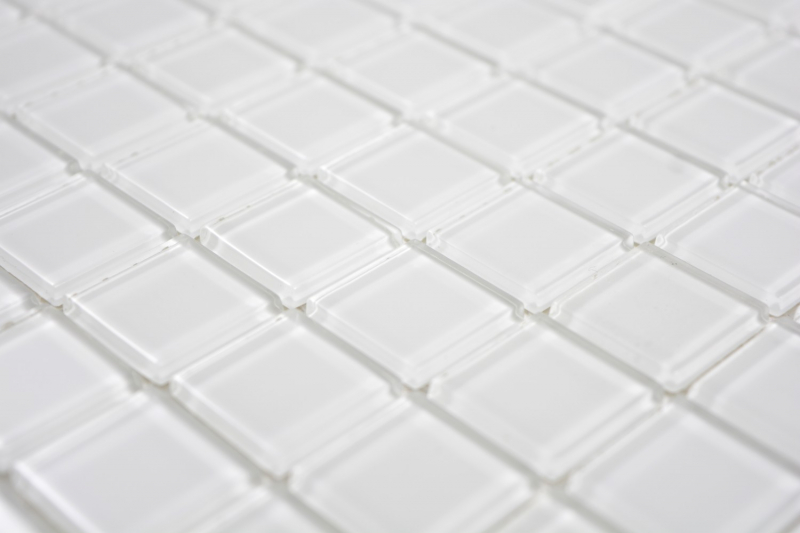 Muestra de mano mosaico azulejo Mosaico de vidrio translúcido Cristal super blanco BAÑO WC Cocina PARED MOS63-0101_m