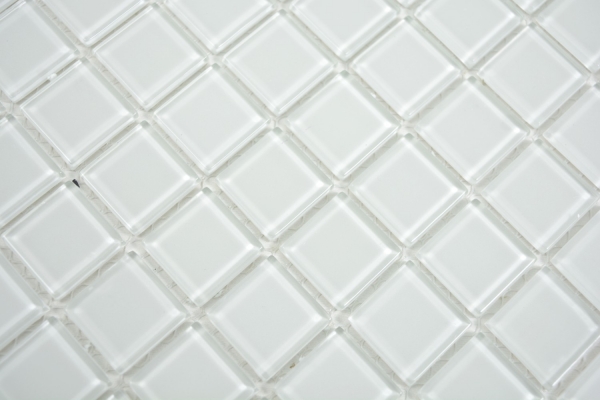 Muestra de mano mosaico azulejo Mosaico de vidrio translúcido Cristal blanco BAÑO WC Cocina PARED MOS63-0102_m