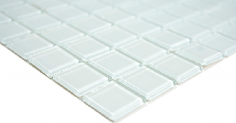 Muestra de mano mosaico azulejo Mosaico de vidrio translúcido Cristal blanco BAÑO WC Cocina PARED MOS63-0102_m