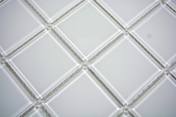 Mosaico de azulejos de vidrio mosaico superwhite BAÑO WC cocina PARED mosaico estera MOS69-0101