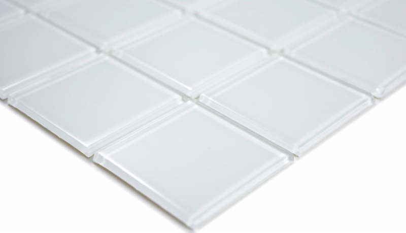 Mosaico de azulejos de vidrio mosaico superwhite BAÑO WC cocina PARED mosaico estera MOS69-0101