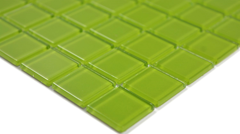Muestra de mano mosaico azulejo Mosaico de vidrio translúcido Verde cristal BAÑO WC Cocina PARED MOS63-0507_m
