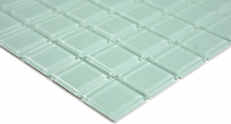 Muestra de mano mosaico azulejo Mosaico de vidrio translúcido Cristal verde claro BAÑO WC Cocina PARED MOS63-0107_m