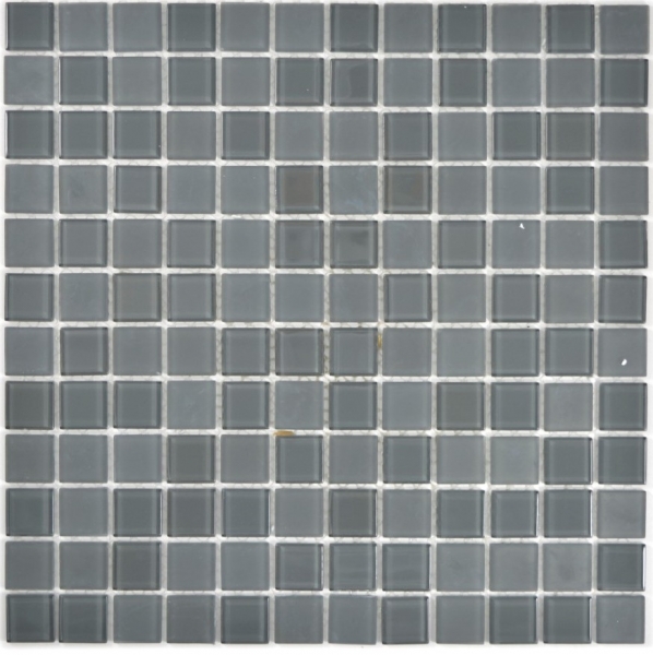 Mosaico de azulejos de vidrio mosaico antracita gris mate/brillante piscina mosaico piscina mosaico MOS63-2602