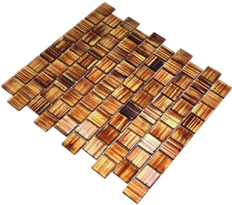 Muestra de mano mosaico mosaico de vidrio translúcido Estructura de cristal marrón claro esmerilado MOS68-CF45_m