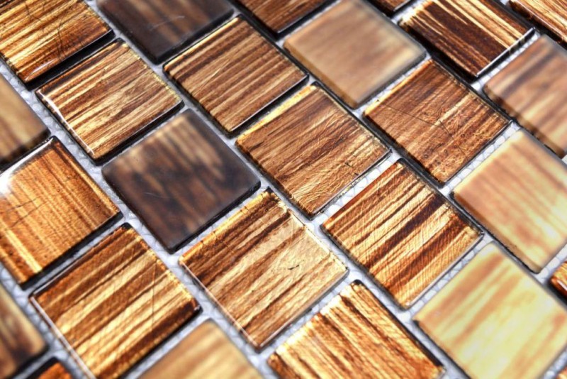 Mosaico de vidrio azulejos de mosaico de vidrio esmerilado oro amarillo marrón claro mate esmerilado MOS68-CF45