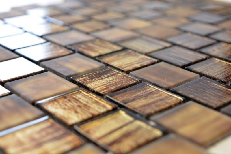 Mosaico de vidrio azulejos de mosaico de vidrio esmerilado oro amarillo marrón claro mate esmerilado MOS68-CF45
