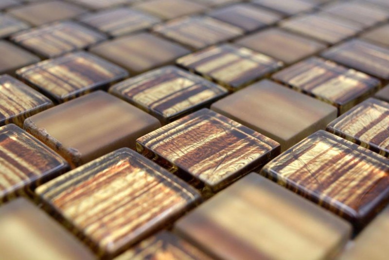 Mosaico de azulejos de vidrio mosaico Cristal esmerilado vidrio marrón claro mate esmerilado MOS78-CF85