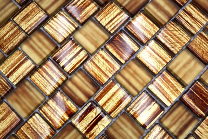 Mosaico de azulejos de vidrio mosaico Cristal esmerilado vidrio marrón claro mate esmerilado MOS78-CF85
