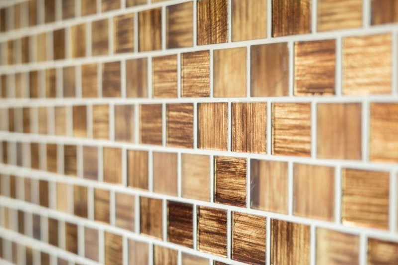 Mosaico de azulejos de vidrio mosaico Cristal esmerilado vidrio marrón claro mate esmerilado MOS78-CF85