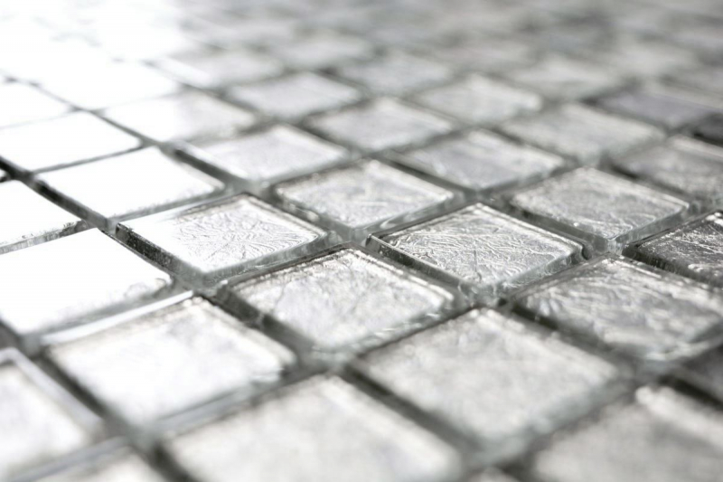 Muestra de mano azulejo mosaico Mosaico de vidrio translúcido Estructura de plata cristal BAÑO WC Cocina PARED MOS68-4SB11_m