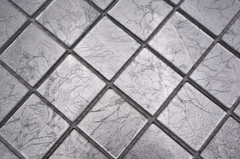 Mosaico de vidrio mosaico de plata azulejo espejo estructura BAD WC cocina PARED MOS68-4SB21