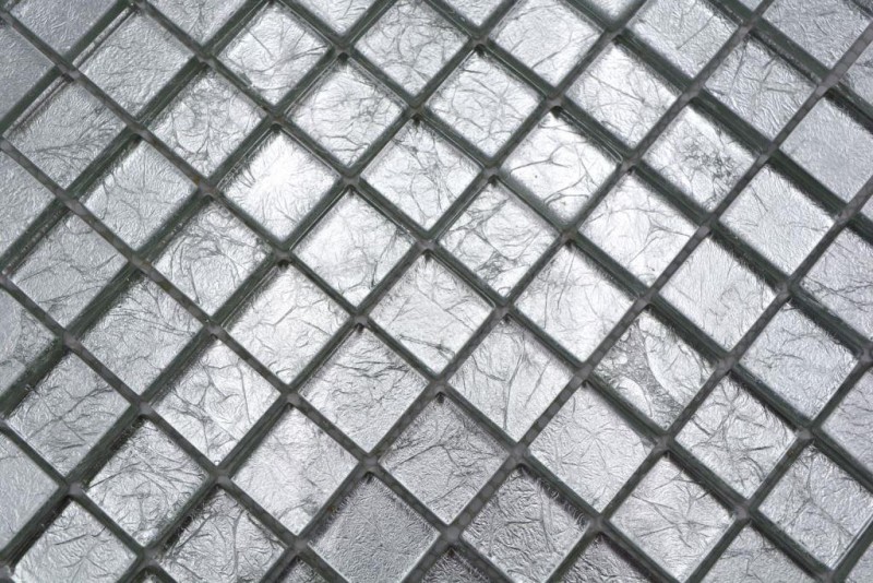 Mosaico de vidrio de plata mosaico de azulejos estructura de azulejos backsplash pared de la cocina MOS123-8SB16