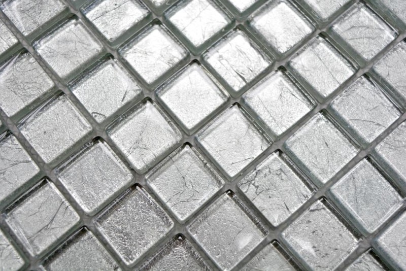 Mosaico de vidrio de plata mosaico de azulejos estructura de azulejos backsplash pared de la cocina MOS123-8SB16