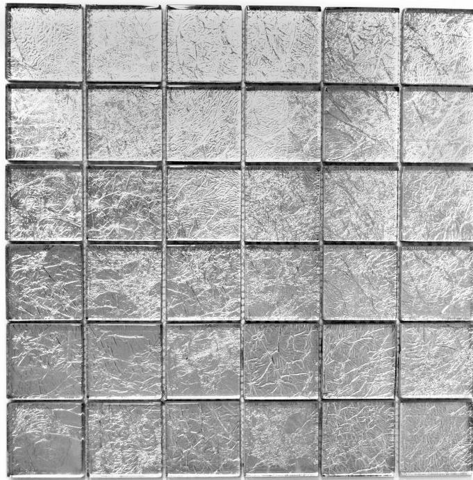 Muestra de mano mosaico azulejo Mosaico de cristal translúcido Estructura de plata cristalina MOS123-8SB26_m