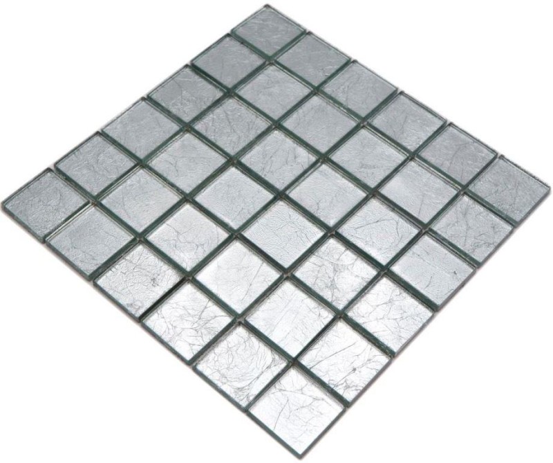 Muestra de mano mosaico azulejo Mosaico de cristal translúcido Estructura de plata cristalina MOS123-8SB26_m