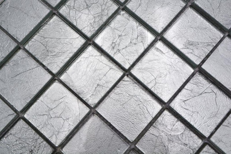 Mosaico de vidrio de plata mosaico de azulejos estructura de azulejos backsplash pared de la cocina MOS123-8SB26